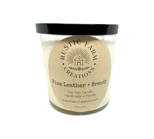 Fine Leather and Brandy Soy Candle