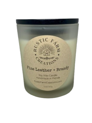 Fine Leather + Brandy 11oz Soy Candle